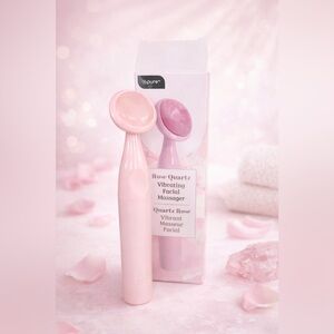 Natural rose quartz facial massager